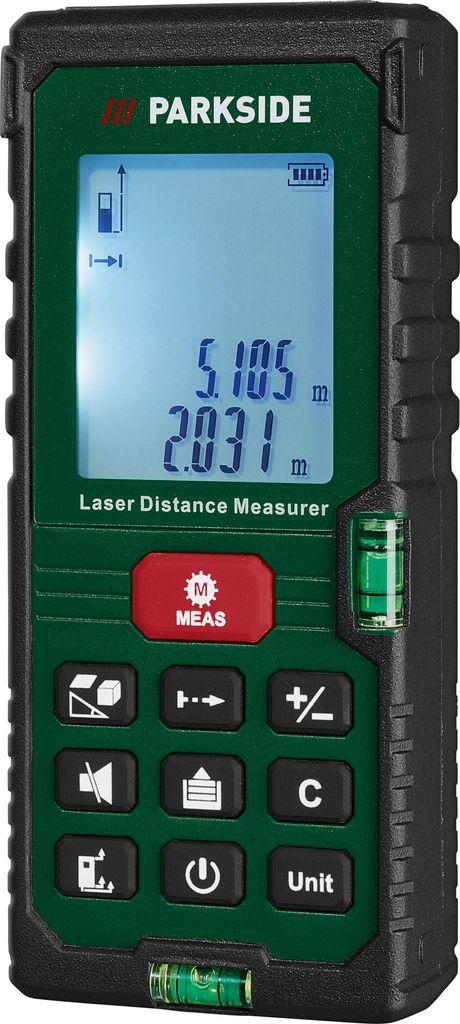 PARKSIDE® Laser-Entfernungsmesser »PLEM 50 D5«, mit integrierter Wasserwaage