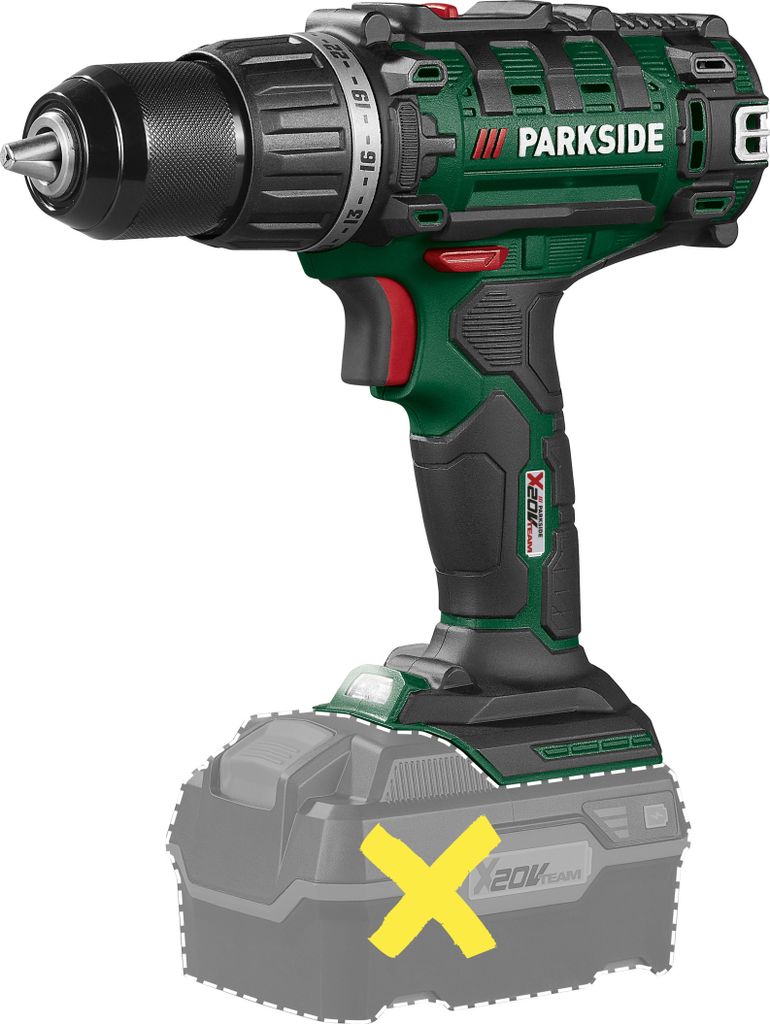 PARKSIDE 20 V Akku-Bohrschrauber PABS 20-Li I9, ohne Akku und Ladegerät