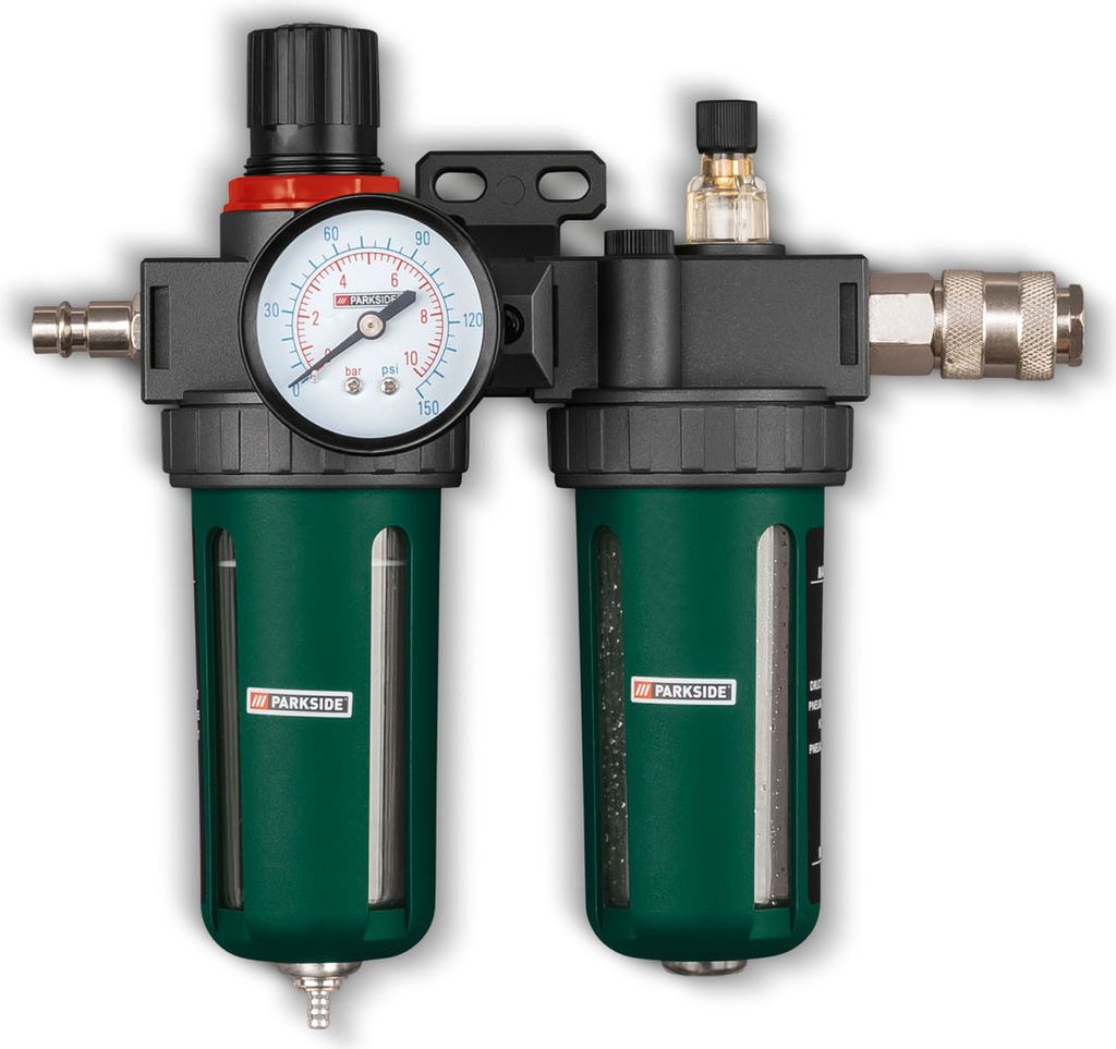 Parkside Druckluft Wartungseinheit Druckluftfilter Druckminderer Nebelöler PDWE 8 B2