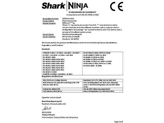 SHARK IW3612EU Detect Pro Stielsauger, Akkubetrieb, 240 Watt